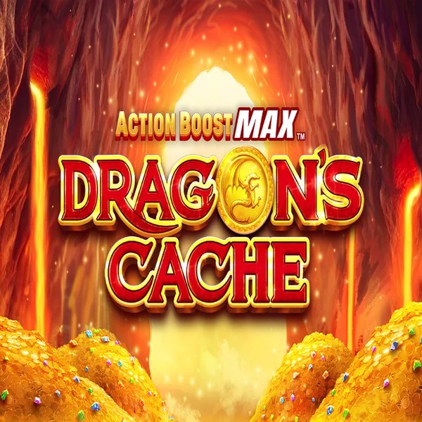 Action Boost Max Dragon&#039;s Cache logo by SpinPlay Games Librabet Casino