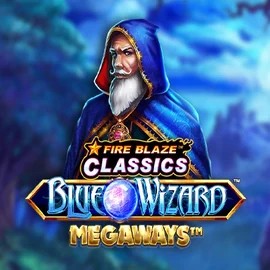 Fire Blaze Blue Wizard Megaways logo by Rarestone Gaming Librabet Casino